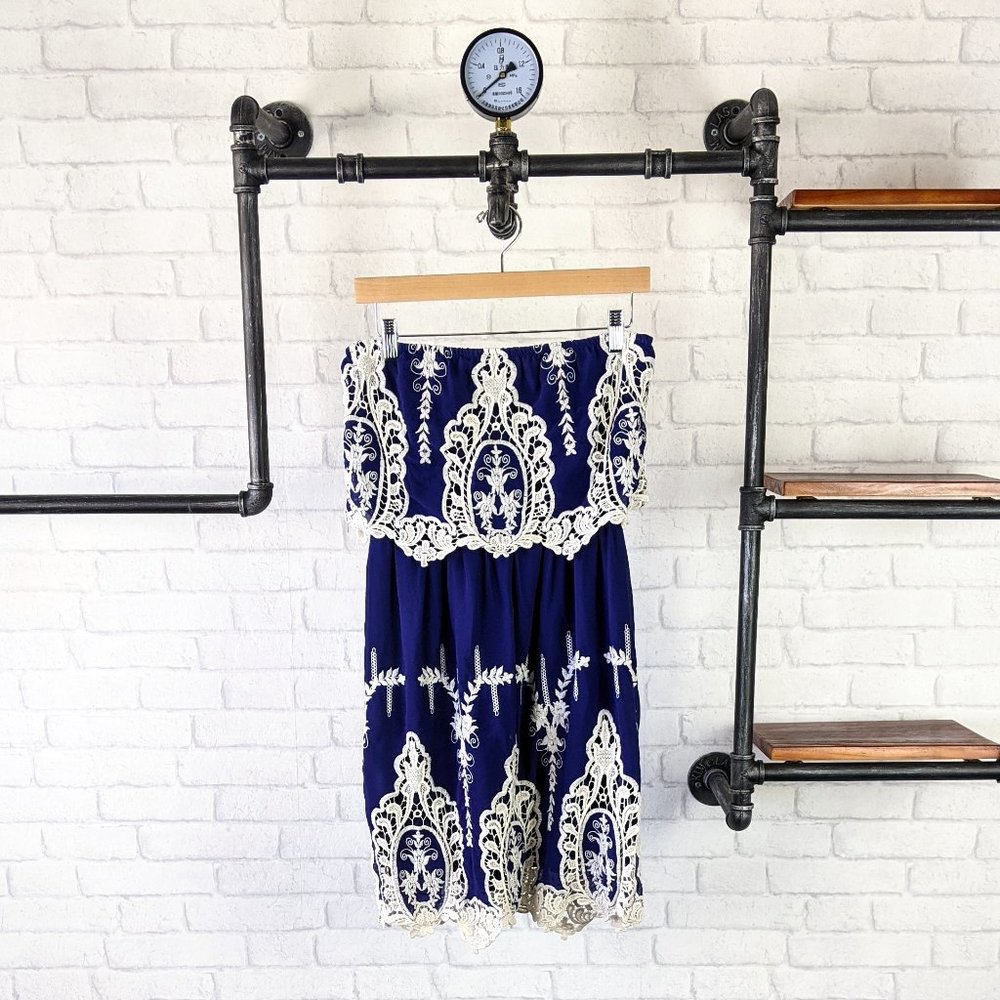 Hot & Delicous Mini Dress With Crochet Flounce